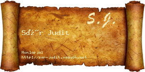 Sár Judit névjegykártya